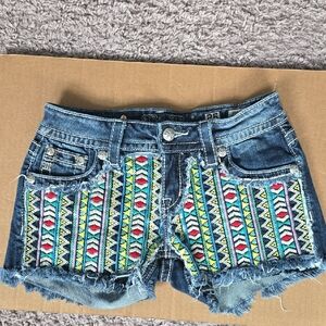 Miss Me signature shorts-heavy embroidery-25